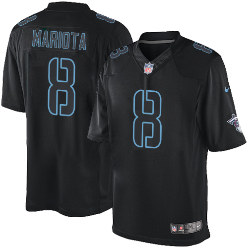 Men's Elite Marcus Mariota Nike Jersey Black - #8 Impact NFL Tennessee Titans